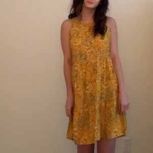 Yellow summer floral dress